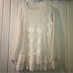Indigo Soul boho lace tunic blouse -large